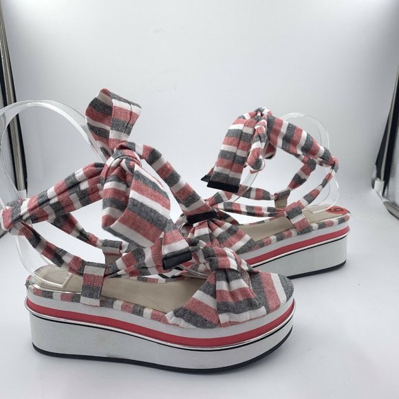 Zara Woman Size 36 Striped Ankle Lace Up Tie